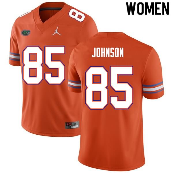 NCAA Florida Gators Kevin Johnson Women's #85 Nike Orange Stitched Authentic College Football Jersey SAO0164JT